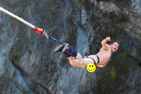 naked bungee jump|RAW: Naked bungee jump 